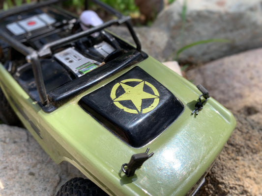 Axial SCX24 Deadbolt Militry Style Star Hood Decal